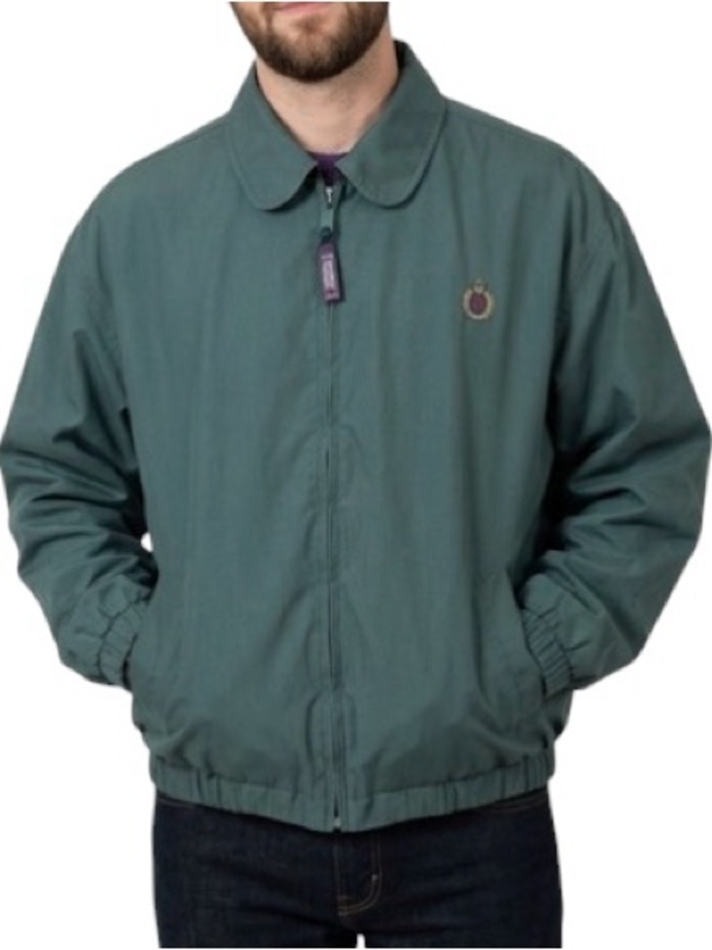 Bugle Boy Company Green Zip Front Lightweight Golf Harrington Jacket XL